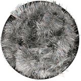 Decoris kerstslinger - zilver - 270 x 7,5 cm - glitter - tinsel/folie - lametta