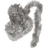 Decoris kerstslinger - zilver - 270 x 7,5 cm - glitter - tinsel/folie - lametta