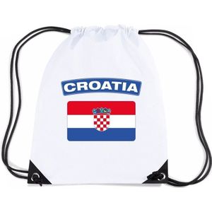 Nylon sporttas Kroatische vlag wit