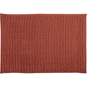 MSV Badkamerkleed/badmat tapijtje voor op de vloer - terracotta - 40 x 60 cm - Microvezel