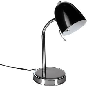 Atmosphera Tafellamp/bureaulampje Design Light - metaal - zwart/zilver - H35 cm - Leeslampje