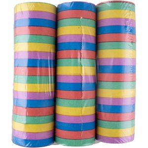 Funny Fashion serpentines - 6x rollen - gekleurde stroken mix - papier - feestartikelen