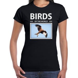 Rode wouw foto t-shirt zwart voor dames - birds of the world cadeau shirt Rode wouw vogels liefhebber