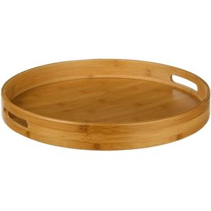 Bamboe dienblad rond met handvatten diameter 40 cm