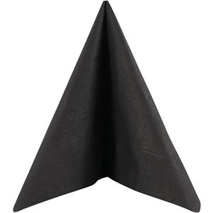 60x Zwarte servetten van papier 33 x 33 cm