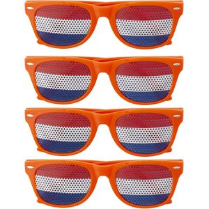 4x stuks trendoz Oranje thema Koningsdag feest/party bril voor volwassenen