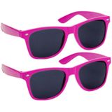 Hippe party zonnebrillen fuchsia roze volwassenen 2 stuks