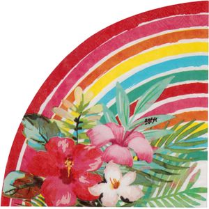 Santex tropical thema feest servetten - 20x - 16,5 x 8,5Ã cm - papier - Hawaii themafeest