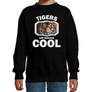 Sweater tigers are serious cool zwart kinderen - tijgers/ tijger trui