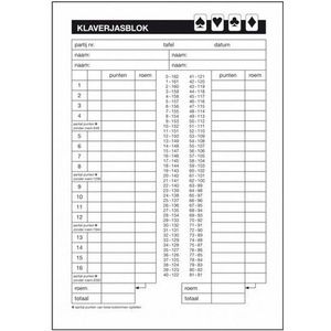 Klaverjassen Scoreblok A5 - 4x met 50 vellen - Geschikt voor volwassenen