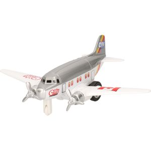 Speelgoed vliegtuigje grijs