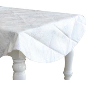 Witte tafelkleden/tafelzeilen paardenbloemen pluis print 160 cm rond