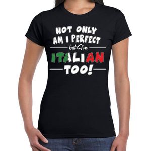 Not only perfect but Italian / Italie fun cadeau shirt zwart voor dames