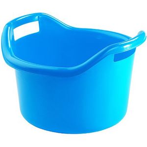 Hega Hogar Grote teil/afwasbak/kuip - kunststof - rond - handvatten - 41 x 24 cm - 14L - blauw