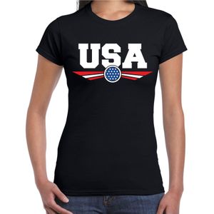 Amerika / America landen shirt zwart voor dames