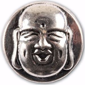 Zilveren chunk met boeddha print 1,8 cm