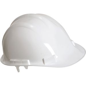 Set van 4x stuks veiligheidshelmen/bouwhelmen hoofdbescherming wit verstelbaar 55-62 cm