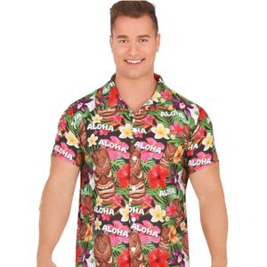 Partychimp Tropical party Hawaii blouse heren - bloemen - multi - carnaval/themafeest - Hawaii