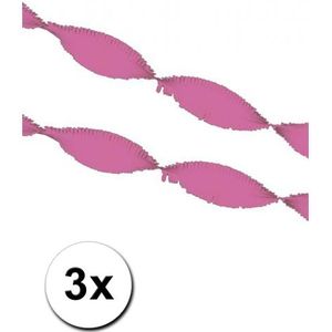 Roze crepe papier slingers 5 m