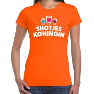 Oranje Koningsdag Shotjes Koningin festival shirt voor dames