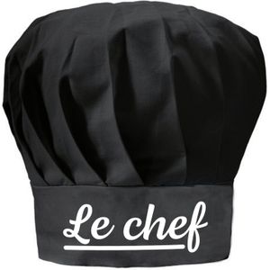 Le Chef cadeau/ verkleed koksmuts zwart volwassenen