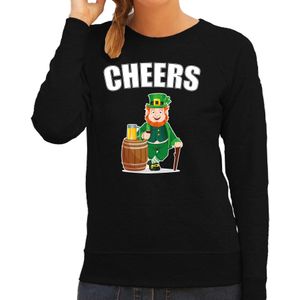 Cheers Leprechaun feest sweater/ outfit zwart voor dames - St. Patricksday