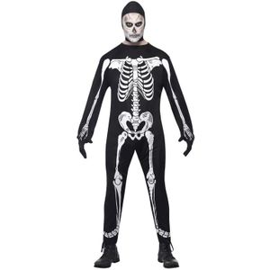 Skelet kostuum zwart/wit voor volwassenen