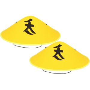 2x Chinese Aziatische hoed geel verkleed accessoire