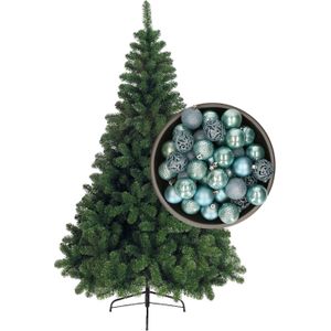Bellatio Decorations kunst kerstboom 180 cm met kerstballen ijsblauw