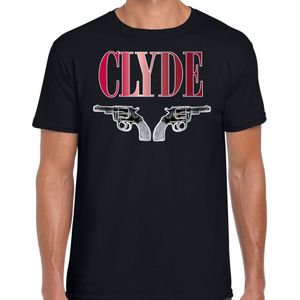 Bellatio Decorations Verkleed t-shirt voor heren - clyde - zwart - bankrovers - bonnie - carnaval