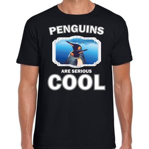 T-shirt penguins are serious cool zwart heren - pinguins/ pinguin shirt