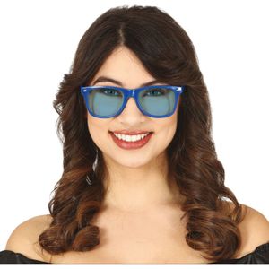 Guirca Carnaval/verkleed party bril - blauw - volwassenen - Voor bij een verkleedkleding kostuum
