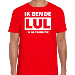 Bellatio Decorations vrijgezellen feest t-shirt heren - ik ben de lul - rood - bachelor party