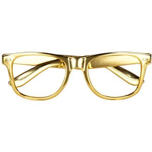 Boland Carnaval/verkleed glitter and glamour bril - goud - volwassenen - verkleedbrillen
