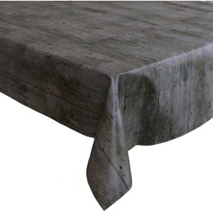 Tafelzeil/tafelkleed donker houten planken 140 x 300 cm - Tuintafelkleed - Houtlook