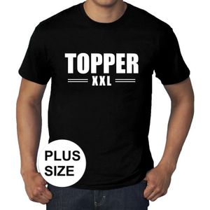 Zwart t-shirt in grote maat heren met tekst topper XXL