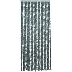 Lichtgrijs polyester stroken vliegen/insecten gordijn 93 x 210 cm
