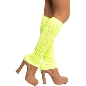 Partychimp Verkleed beenwarmers - neon geel - one size - voor dames - Carnaval accessoires