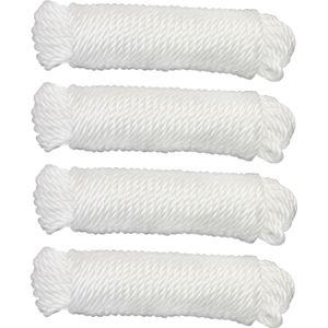 AMIG Touw - 4x - 10 meter - D4mm - nylon - wit - waslijn - tuinÃ ÃÂ