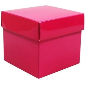 5x Losse roze cadeaudoosjes/kadodoosjes 10 cm vierkant