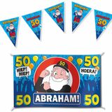 Set  50 jaar versiering banner en party vlaggetjes