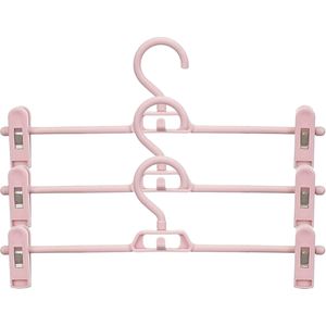 Kipit - broeken/rokken kledinghangers - set 8x stuks - roze - 32 cm