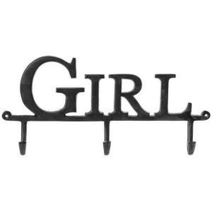 Kapstok met 3 kapstokhaken Girl Riverdale 40 x 28 cm  zwart