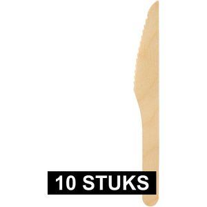 10x Bruiloft/huwelijk feestartikelen houten mesjes bestek 16 cm duurzaam/mileuvriendelijk/biologisch afbreekbaar