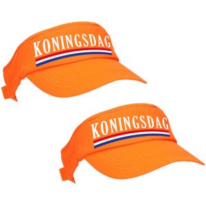 4x stuks oranje Koningsdag zonneklep / pet met Hollandse vlag voor dames en heren