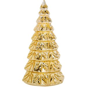 1x stuks led kaarsen kerstboom kaars goud D10 x H23 cm