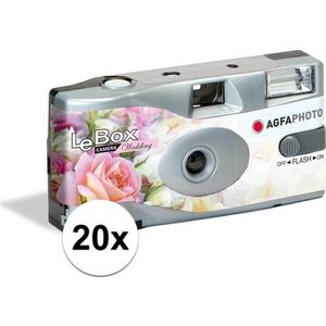 20x Wegwerp cameras/fototoestelen met flits voor 27 kleurenfotos voor bruiloft/huwelijk