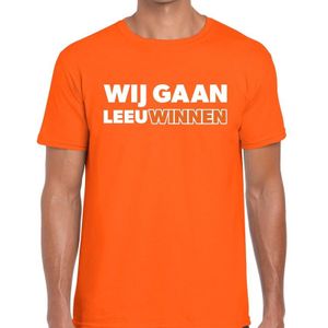 Nederlands elftal supporter shirt Wij gaan LeeuWinnen oranje voor heren