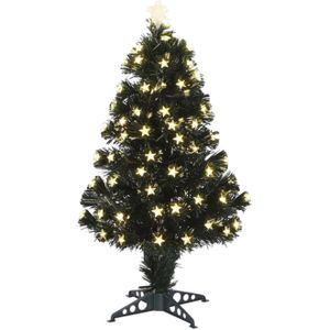 Tweedekans kerstboom - fiber - 90 cm - met sterren lampjes