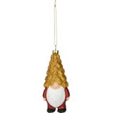 Christmas Decoration kersthanger gnome/kabouter - 2x - kunststof - 12,5 cm